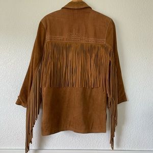 Vintage western fringe leather jacket